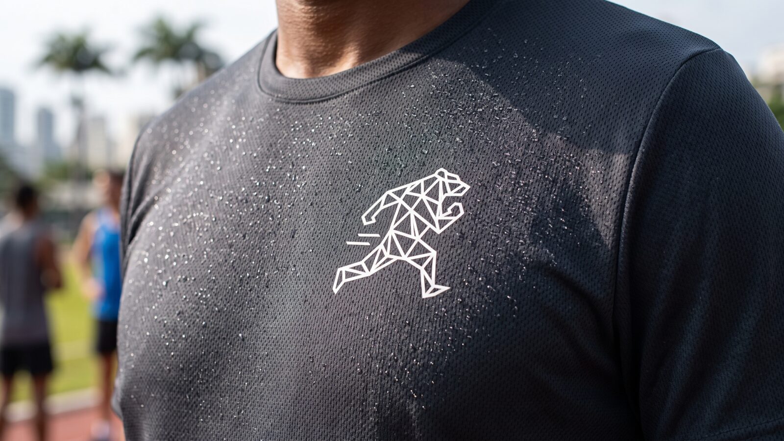 Camiseta preta Northpaw com logo do urso poligonal no peito